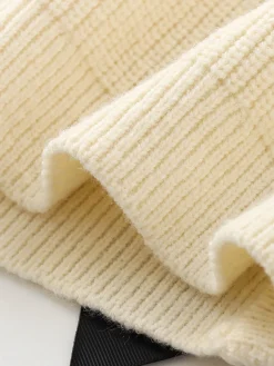 COMMENSE Bow Ribbed Warm Sweater* Sweater Tops|Sweaters & Cardigans