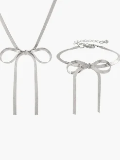 COMMENSE Bow Tassel Necklace Bracelet Set* Necklaces|Accessories