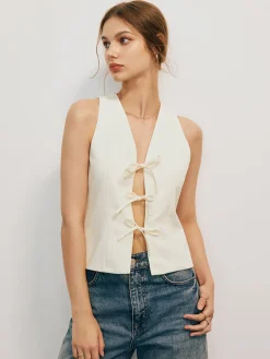 COMMENSE Bow Tied Tank Top* Tank Tops & Camis|Tops