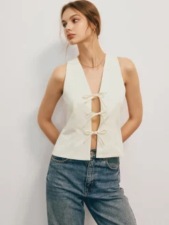 COMMENSE Bow Tied Tank Top* Tank Tops & Camis|Tops