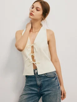 COMMENSE Bow Tied Tank Top* Tank Tops & Camis|Tops