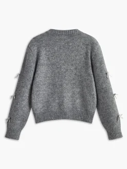 COMMENSE Bow-Decor Button Stretch Cardigan* Cardigans|Sweaters & Cardigans