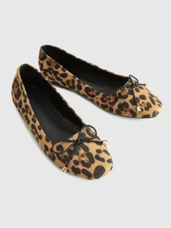 COMMENSE Bow-Decor Leopard Printed Ballet Flats* Accessories