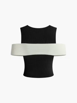 COMMENSE Bow-Trim Stretch Sweater Vest* Sweater Vests|Sweaters & Cardigans