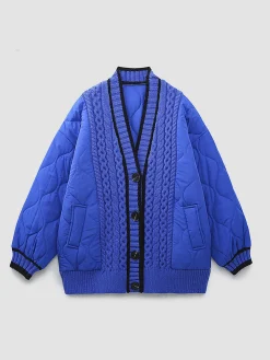COMMENSE Braided Quilted Winter Cardigan Coat* Cardigans|Outerwear