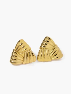 COMMENSE Braided Textured Triangle Earrings* Earrings|Accessories