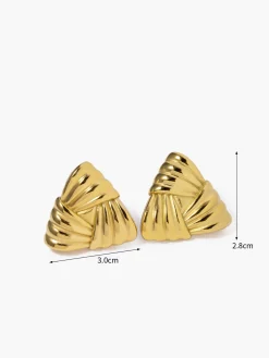 COMMENSE Braided Textured Triangle Earrings* Earrings|Accessories