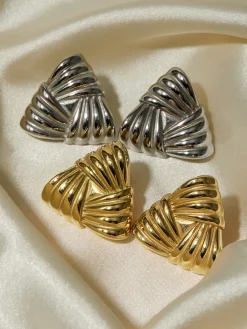 COMMENSE Braided Textured Triangle Earrings* Earrings|Accessories