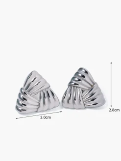 COMMENSE Braided Textured Triangle Earrings* Earrings|Accessories