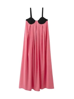 COMMENSE Bra-Splicing Halter Strap Long Dress* White Dresses|Casual Dresses