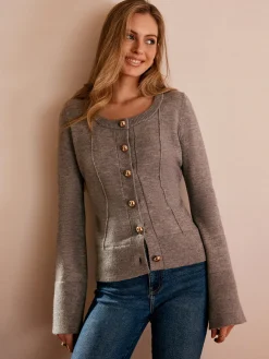 COMMENSE Breasted Bell Sleeve Slim Cardigan* Cardigans|Sweaters & Cardigans