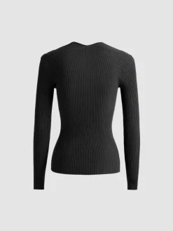 COMMENSE Bronzework Knitted Ribbed Pullover Sweater* Sweater Tops|Sweaters & Cardigans