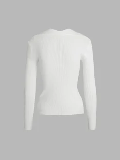 COMMENSE Bronzework Knitted Ribbed Pullover Sweater* Sweater Tops|Sweaters & Cardigans