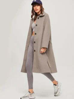 COMMENSE Brushed Belted Long Overcoat* Outerwear|Coats