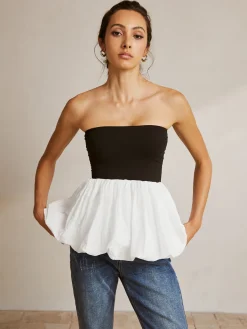 COMMENSE Bubble Two-Tone Tube Top* Tank Tops & Camis|Tops