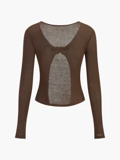 COMMENSE Buckle Design Split Thin Blouse* Tops