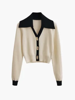 COMMENSE Buckle Up Long Sleeve Knit Top* Sweater Tops|Sweaters & Cardigans