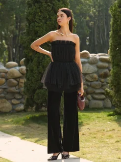 COMMENSE Bud Waist Mesh Tube Top* Tops