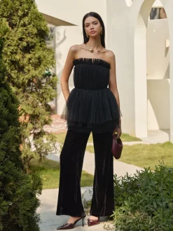 COMMENSE Bud Waist Mesh Tube Top* Tops