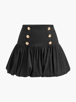 COMMENSE Bud Waist Pleated Panel Mini Skirt* Skirts|Bottoms