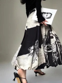 COMMENSE Bud Waist Side-Zipper Midi Skirt* Skirts|Bottoms