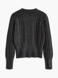COMMENSE Button Corset Cable Knit Top* Knitwear|Tops