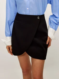 COMMENSE Button Criss Cross Mini Skirt* Skirts|Matching Sets