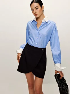 COMMENSE Button Criss Cross Mini Skirt* Skirts|Matching Sets