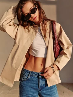 COMMENSE Button Down Lapel Trench Coat* Outerwear|Coats