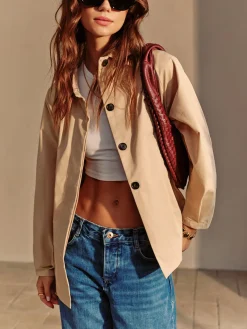 COMMENSE Button Down Lapel Trench Coat* Outerwear|Coats