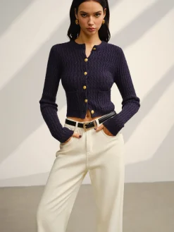 COMMENSE Button Down Petite Cardigan* Knitwear|Tops
