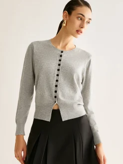 COMMENSE Button Down Slit Jersey Cardigan* Cardigans|Sweaters & Cardigans