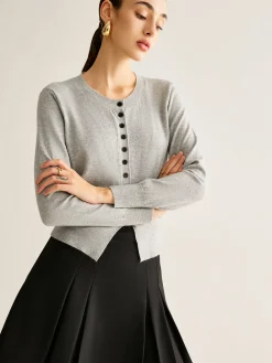 COMMENSE Button Down Slit Jersey Cardigan* Cardigans|Sweaters & Cardigans