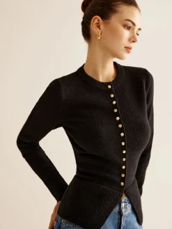 COMMENSE Button Down Slit Slim Cardigan* Cardigans|Sweaters & Cardigans