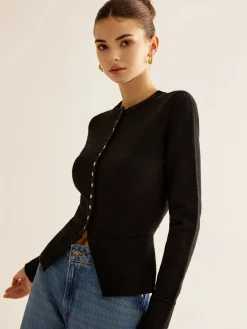 COMMENSE Button Down Slit Slim Cardigan* Cardigans|Sweaters & Cardigans