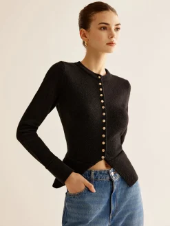 COMMENSE Button Down Slit Slim Cardigan* Cardigans|Sweaters & Cardigans