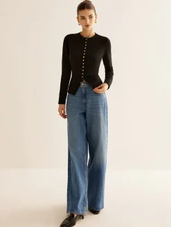 COMMENSE Button Down Slit Slim Cardigan* Cardigans|Sweaters & Cardigans