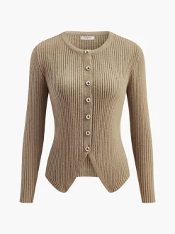 COMMENSE Button Down Split Cardigan* Cardigans|Sweaters & Cardigans