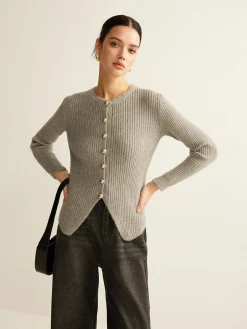 COMMENSE Button Down Split Cardigan* Cardigans|Sweaters & Cardigans