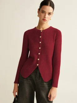 COMMENSE Button Down Split Cardigan* Cardigans|Sweaters & Cardigans