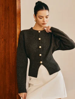 COMMENSE Button Down Split Sweater* Sweater Tops|Sweaters & Cardigans