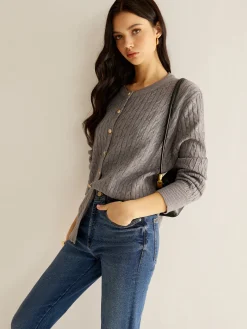 COMMENSE Button Down Twist Slim Cardigan* Cardigans|Sweaters & Cardigans