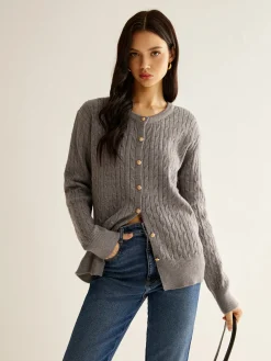 COMMENSE Button Down Twist Slim Cardigan* Cardigans|Sweaters & Cardigans