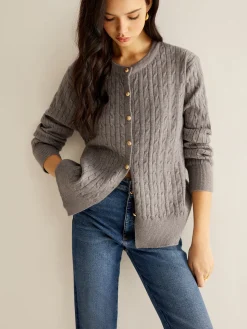 COMMENSE Button Down Twist Slim Cardigan* Cardigans|Sweaters & Cardigans