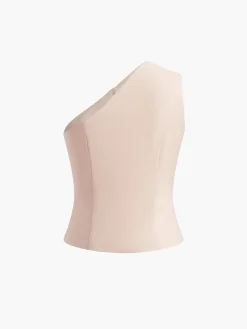 COMMENSE Button Front Asymmetrical Tank Top* Tank Tops & Camis|Tops