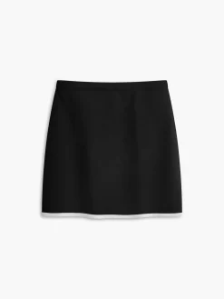 COMMENSE Button Front Contrast Binding Sleeveless Skirt Set* Skirt Sets|Long Sleeve Sets