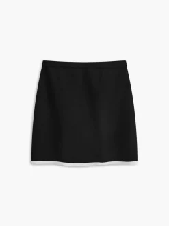 COMMENSE Button Front Contrast Binding Sleeveless Skirt Set* Skirt Sets|Long Sleeve Sets