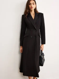 COMMENSE Button Lapel Long Blazer* Outerwear|Blazers