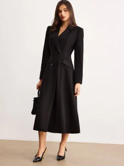 COMMENSE Button Lapel Long Blazer* Outerwear|Blazers