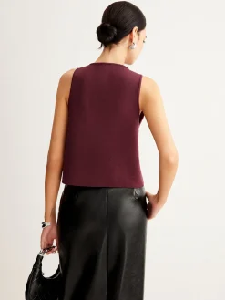 COMMENSE Button Petite Sweater Vest* Sweater Vests|Sweaters & Cardigans
